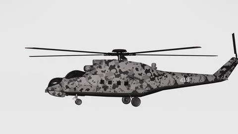 Soviet Air Force Helicopter 3 Stock Illustration