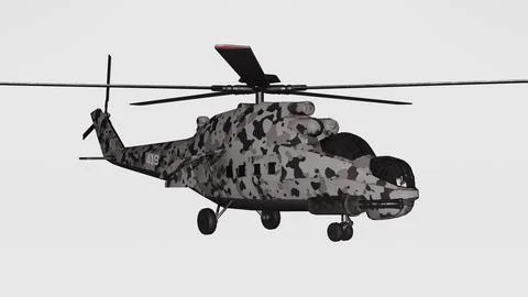Soviet Air Force Helicopter 4 Stock Illustration