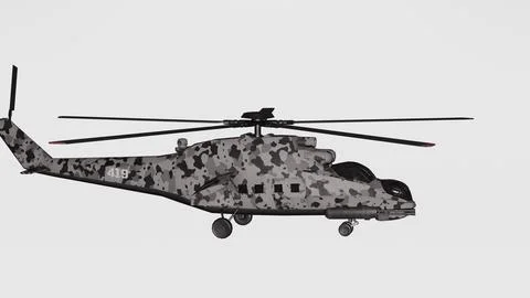 Soviet Air Force Helicopter Stock Illustration