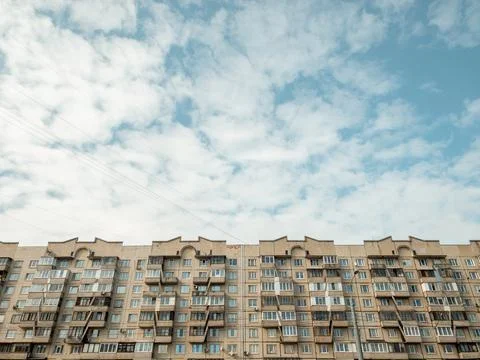 Soviet architecture against the sky Stock Photos