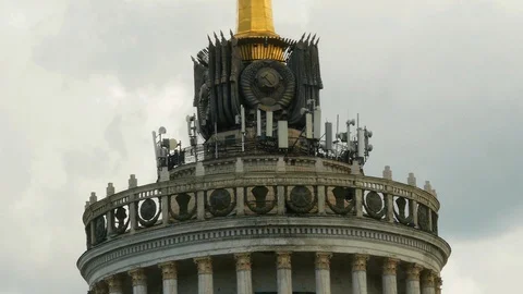 Soviet Architecture Kiev VDNH Timelapse Close-up Stock Footage 112383012