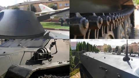 Soviet armored tractor from the Cold War (MTLB), in one shot Stock Footage 283273310