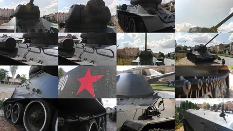Soviet armored vehicle, elements in one shot Stock Footage 283273266