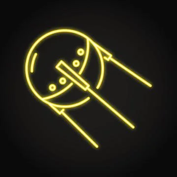 Soviet artificial satellite neon icon Illustrazione stock