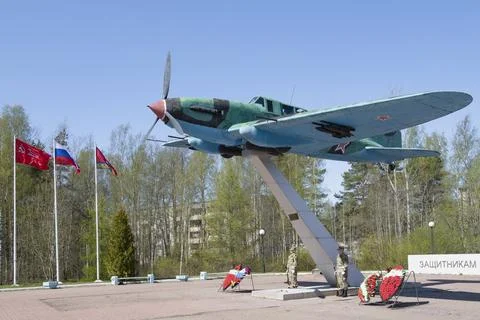 Soviet  attack aircraft on the Il-2 库存照片