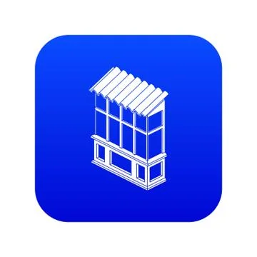 Soviet balcony icon blue Stock Illustration
