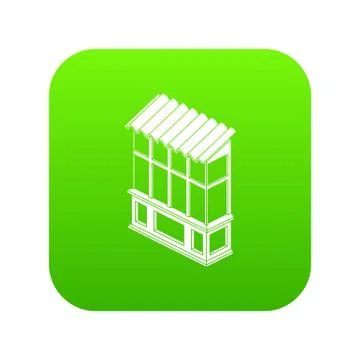 Soviet balcony icon green vector Stock Illustration
