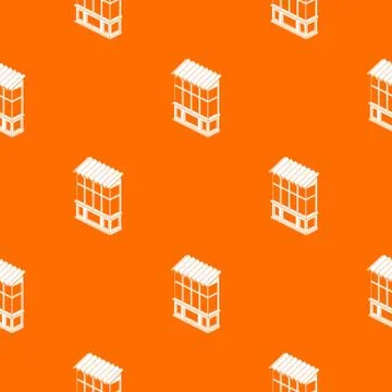 Soviet balcony pattern vector orange Stock Illustration