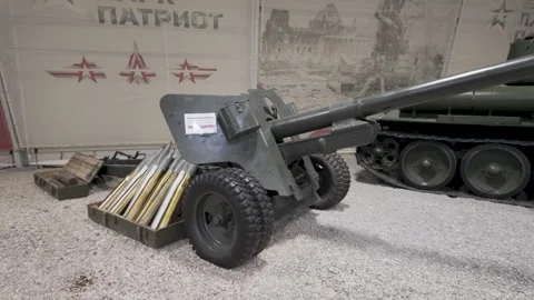 Soviet BS-3 100mm anti tank gun at Patriot Park in Kubinka Russia 库存影片 339247646