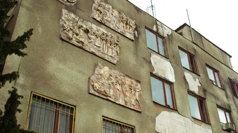 Soviet building exterior Stock Footage 62910213