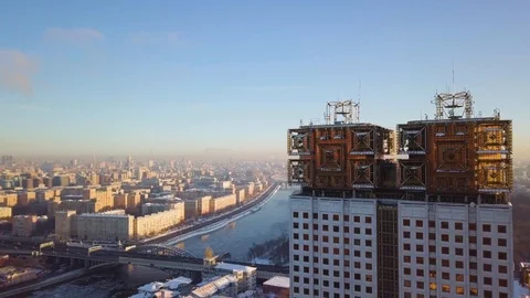 Soviet building landscape Stock Footage 90779678