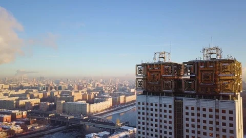 Soviet building landscape Stock Footage 90779837