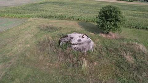 Soviet bunker on the Molotov fortification line near Drohiczyn Stock Footage 254916114
