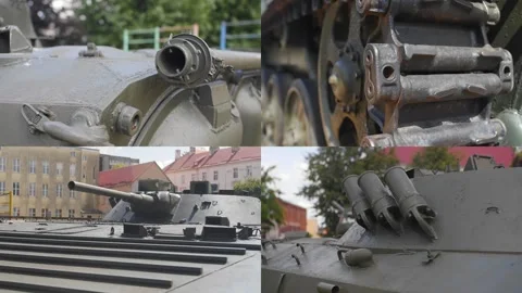 Soviet Cold War armored infantry vehicle, elements in one shot Video stock 283273378