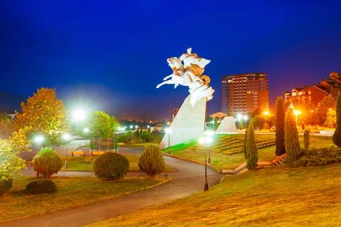 Soviet commander Issa Pliyev monument, Vladikavkaz Stock Photos