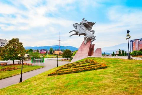 Soviet commander Issa Pliyev monument, Vladikavkaz Stock Photos