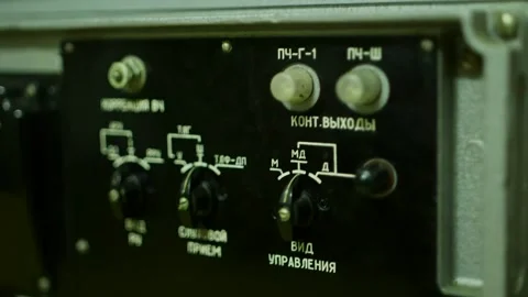 Soviet Electronic Radio Device with Buttons, Dials and Knobs Stock Footage 293745621