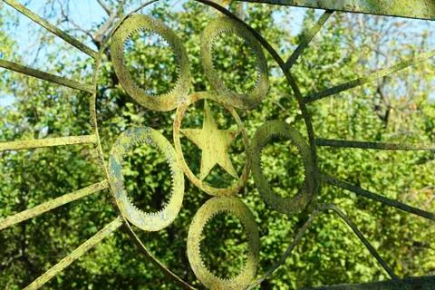 Soviet elements of metal gates Stock Photos