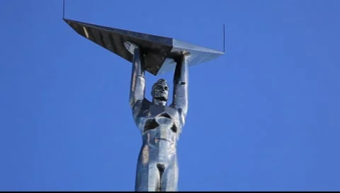 Soviet era monument to the Aerospace Industry Video stock 7905310