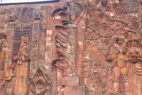 Soviet era reliefs representing Stock Photos