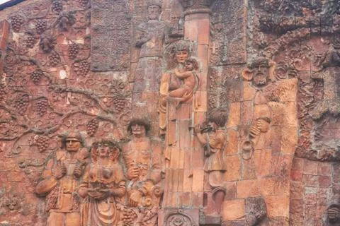 Soviet era reliefs representing Stock Photos
