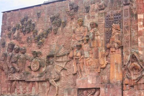 Soviet era reliefs representing Stock Photos