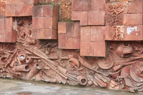 Soviet era reliefs representing Stock Photos
