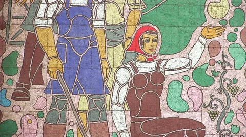 Soviet-era wall mosaic Stock Footage 62910414