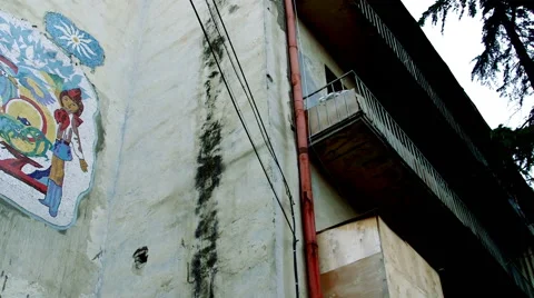 Soviet-era wall mosaic Stock Footage 62910541