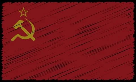 Soviet Flag Scribble Grunge Stock Illustration