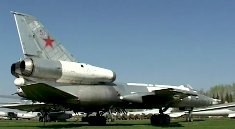 Soviet heavy supersonic long-range missile carrier aircraft Tu-22. NATO-Blinder Stock Footage 171802831