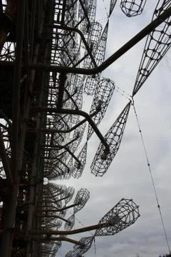 Soviet Horizont radar station Duga in Chernobyl Exclusion Zone, Ukraine Stock Photos