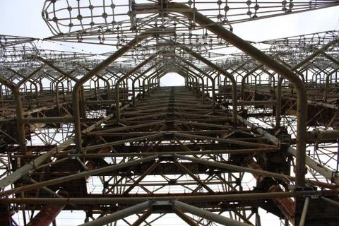 Soviet Horizont radar station Duga in Chernobyl Exclusion Zone, Ukraine Stock Photos