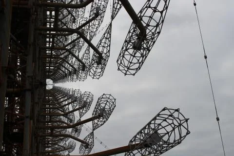 Soviet Horizont radar station Duga in Chernobyl Exclusion Zone, Ukraine Stock Photos