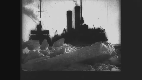 Soviet icebreakers Stock Footage 172204637
