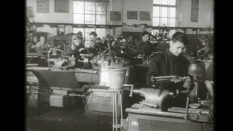 Soviet Industry. Work at the machine Stock-Footage 265088094