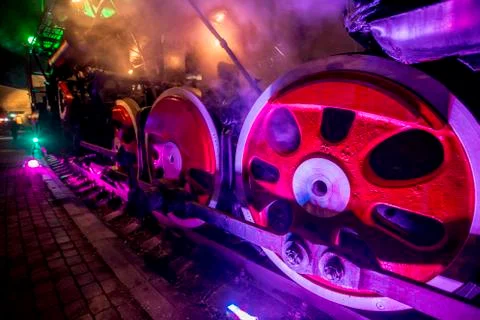 Soviet locomotive train Stock Photos