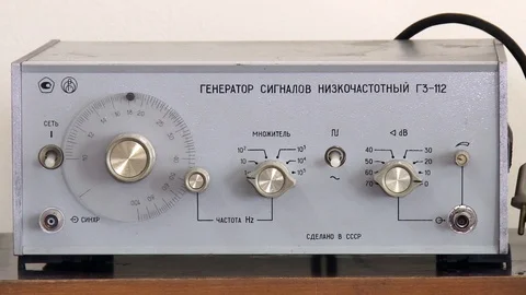 Soviet low-frequency signal generator. Stock Footage 127321574