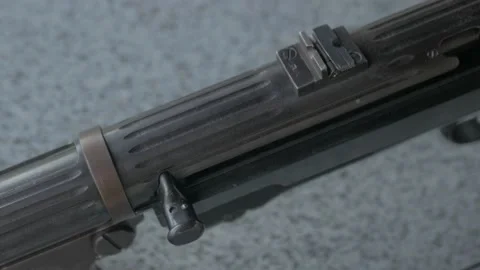 Soviet machine gun close-up at the shooting range Stock-Footage 195095446