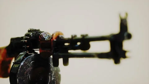 Soviet machine gun. Weapons of the USSR army 스톡 동영상 133810833