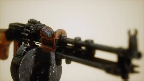 Soviet machine gun. Weapons of the USSR army Stock Footage 142719044