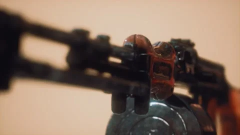 Soviet machine gun. Weapons of the USSR army Vídeo Stock 158385590