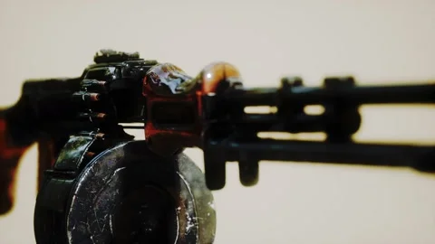 Soviet machine gun. Weapons of the USSR army 库存影片 162534346