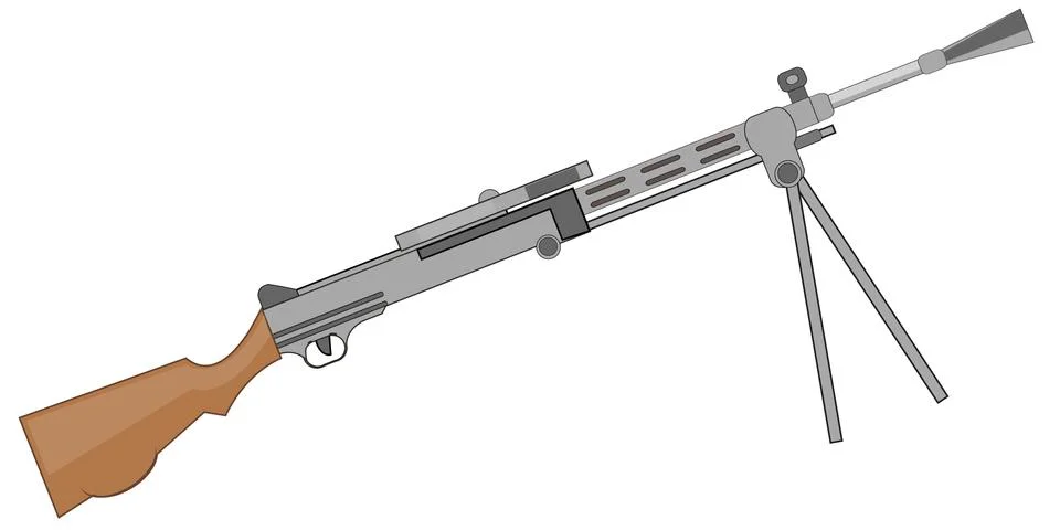 Soviet machine gun on white background is insulated Stock Illustration