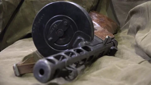 Soviet Machine Pistol or Submachine Gun Stock Footage 239756547