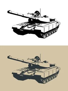 Soviet main battle tank t-72 illustrations イラスト素材