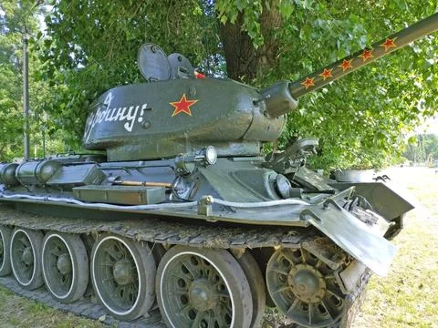 Soviet main medium tank T-34, with an 85 mm cannon Stock Photos