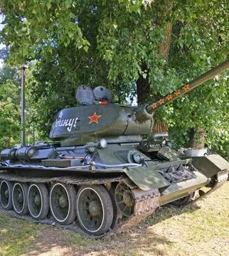 Soviet main medium tank T-34, with an 85 mm cannon Stock Photos