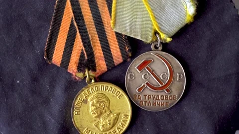 Soviet medals 4K Stock Footage 195870779