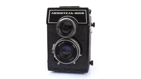 Soviet Medium Format Double Lens Reflex Camera. Stock-Footage 151521204